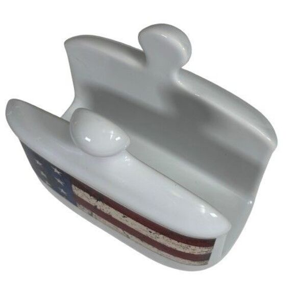 Colonial Napkin Holder American Flag Patriotic 1997 Sakura Warren Kimble USA - Picture 11 of 11